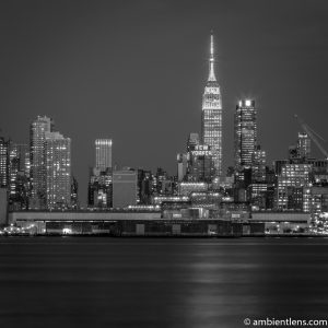 Midtown Manhattan and the Hudson River at Sunset 3 (BW SQ)