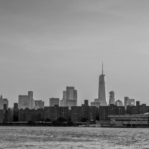 Lower Manhattan and the East River at Sunset 2 (BW SQ)