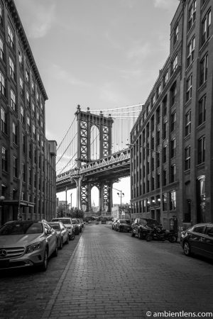 Manhattan Bridge from Washington Street, Brooklyn (BW)