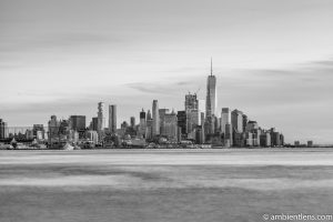 Lower Manhattan and the Hudson River at Sunset 1 (BW)