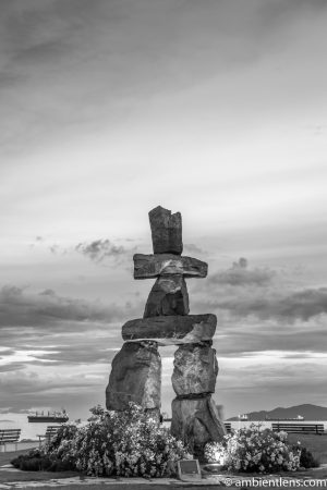 English Bay Inukshuk 4 (BW)