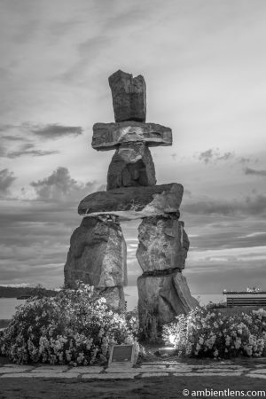 English Bay Inukshuk 5 (BW)