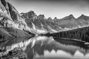 Moraine Lake at Sunset 1 (BW)