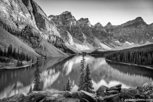 Moraine Lake at Sunset 2 (BW)