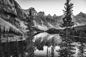 Moraine Lake at Sunset 4 (BW)