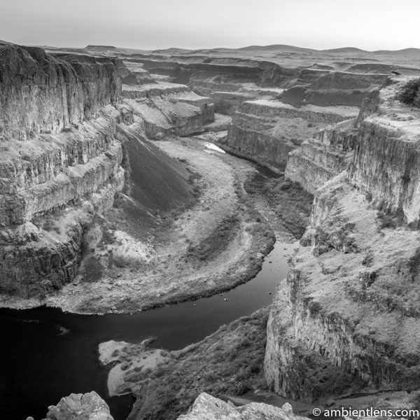 The Canyon at Palouse Falls 2 (BW SQ)