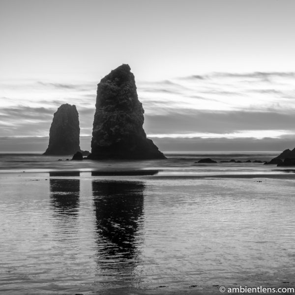 The Needles at Sunset (BW SQ)